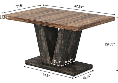 Mesa Comedor Cocina Lujo Base Firme En V - Para 6 Personas