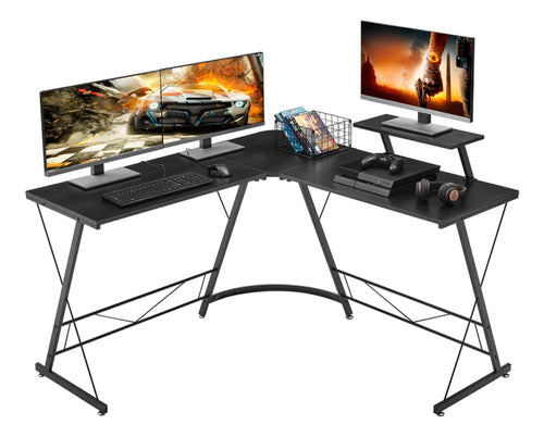 Escritorio Negro Esquinero Gamer - Spacemarket