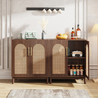 Set De 2 Gabinetes Buffet Ratan Natural Premium