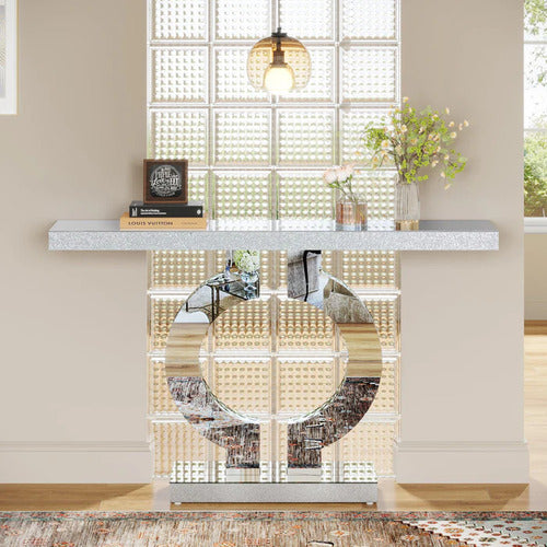 Mueble Arrimo Espejo Con Forma De 0 Lujoso Moderno