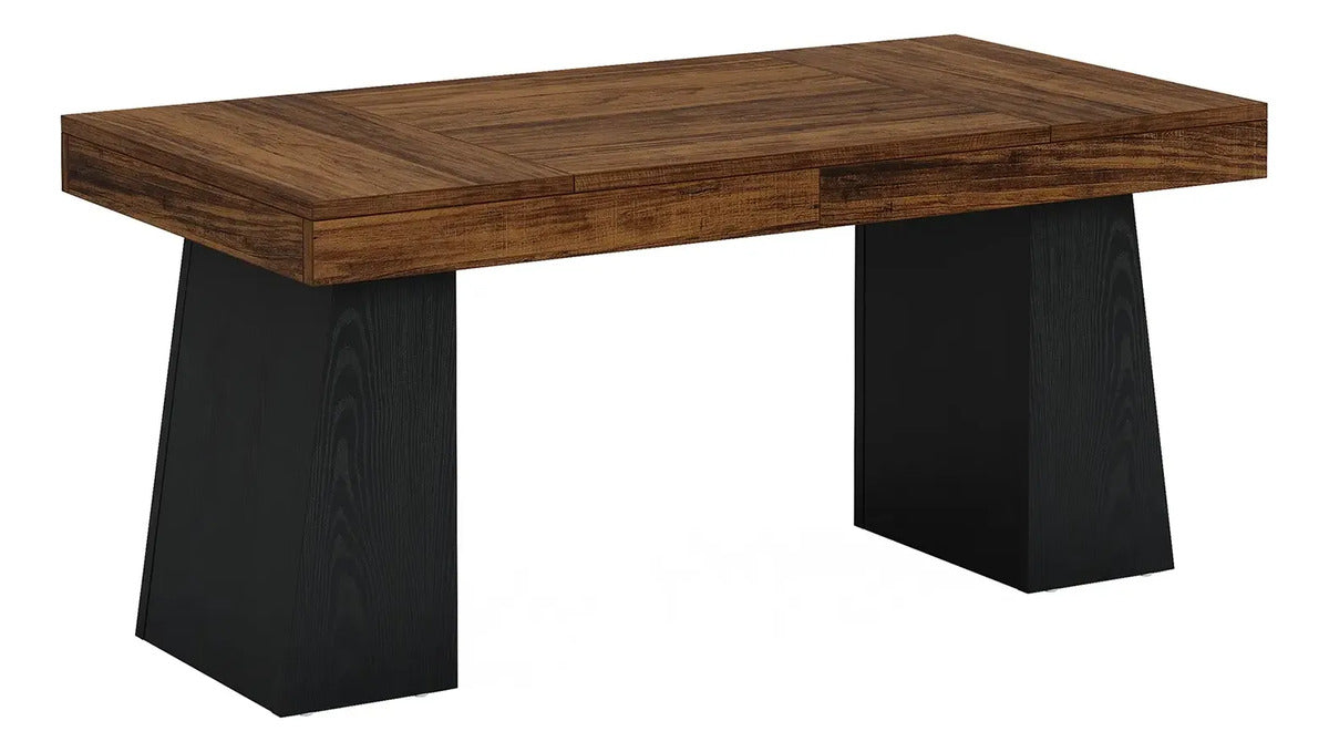 Escritorio Ejecutivo Bicolor Base Pedestal Premium 140 Cm Marrón - Spacemarket