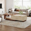 Mesa De Centro Extensible Bicolor 2 Cajones Premium