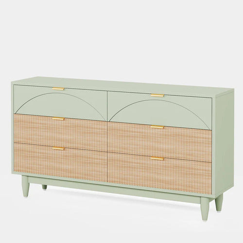 Cómoda Moderna Elegante Premium 6 Cajones Verde Menta