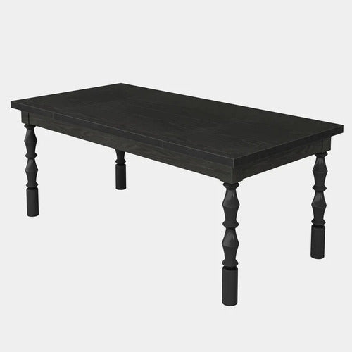 Mesa Comedor Cocina Negro Elegante Premium Patas Torneadas