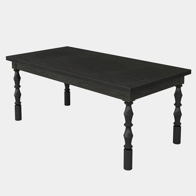 Mesa Comedor Cocina Negro Elegante Premium Patas Torneadas
