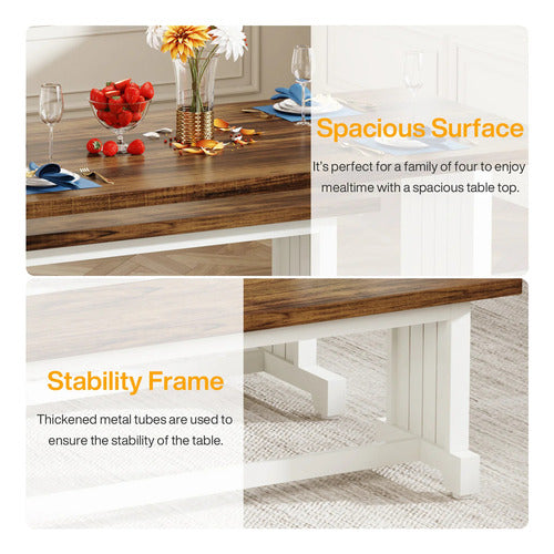 Set Mesa Comedor Cocina Lujo Con 2 Banquetas Para 6 Personas