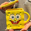 Tazón Taza Mug Bob Esponja 3d Con Tapa Y Bombilla