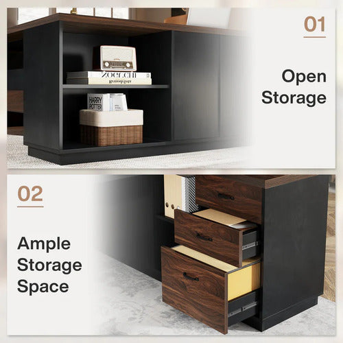 Escritorio Ejecutivo En L Lujo Premium 200 Cm - Spacemarket