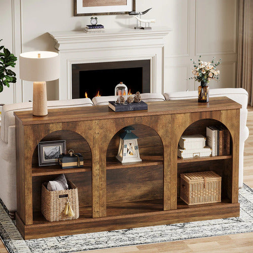 Mueble Arrimo Recibidor Rústico Premium 6 Compartimientos - Spacemarket