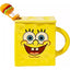 Tazón Taza Mug Bob Esponja 3d Con Tapa Y Bombilla