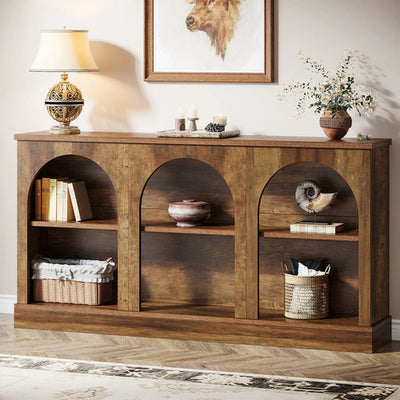 Mueble Arrimo Recibidor Rústico Premium 6 Compartimientos