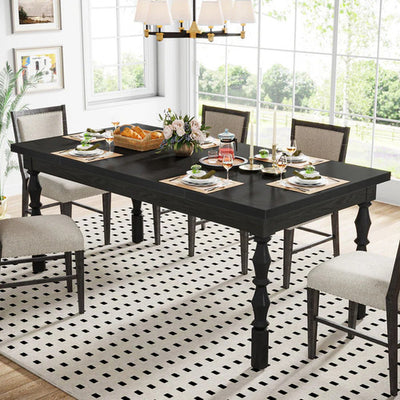 Mesa Comedor Cocina Negro Elegante Premium Patas Torneadas