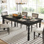 Mesa Comedor Cocina Negro Elegante Premium Patas Torneadas