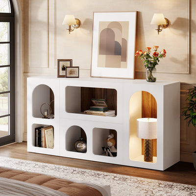 Mueble Arrimo Recibidor Blanco Minimalista Eclectico Premium