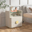 Velador Blanco Con Vidrio 2 Cajones Elegante Premium - Spacemarket
