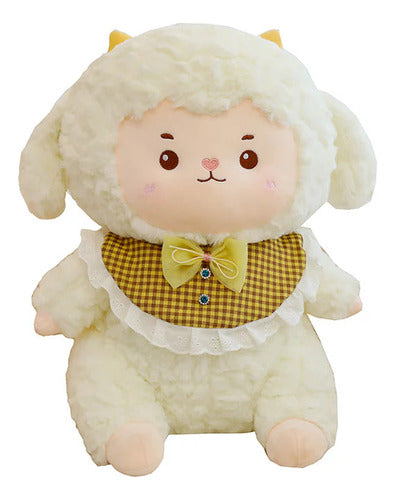 Peluche Oveja Felpa Kawaii Con Babero 30 Cm