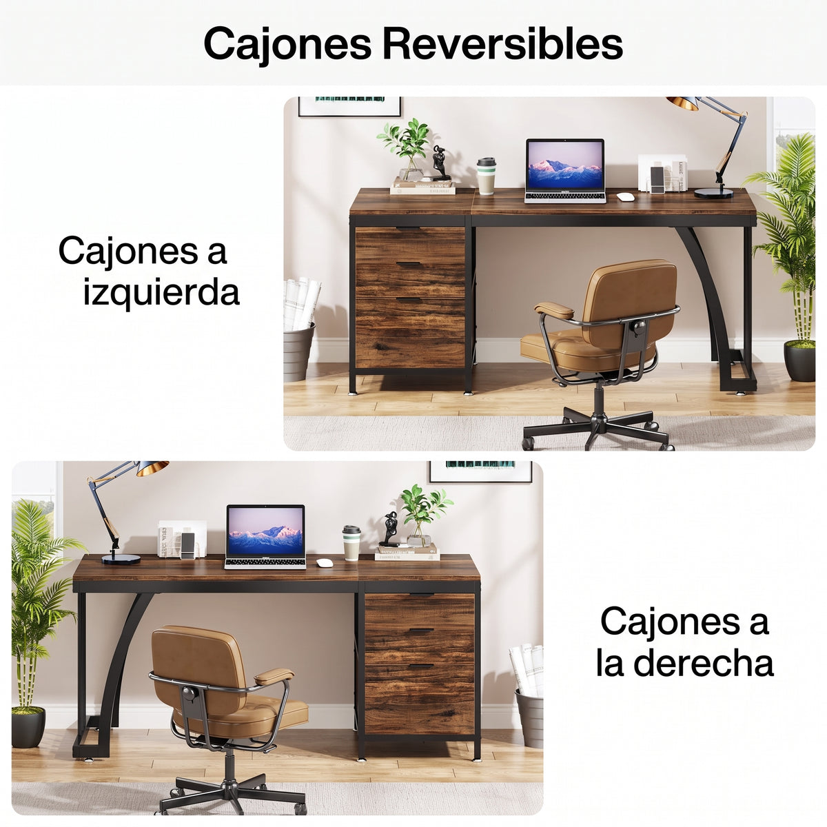 Preventa - Escritorio Industrial Premium 150 CM Cajonera Reversible - Spacemarket