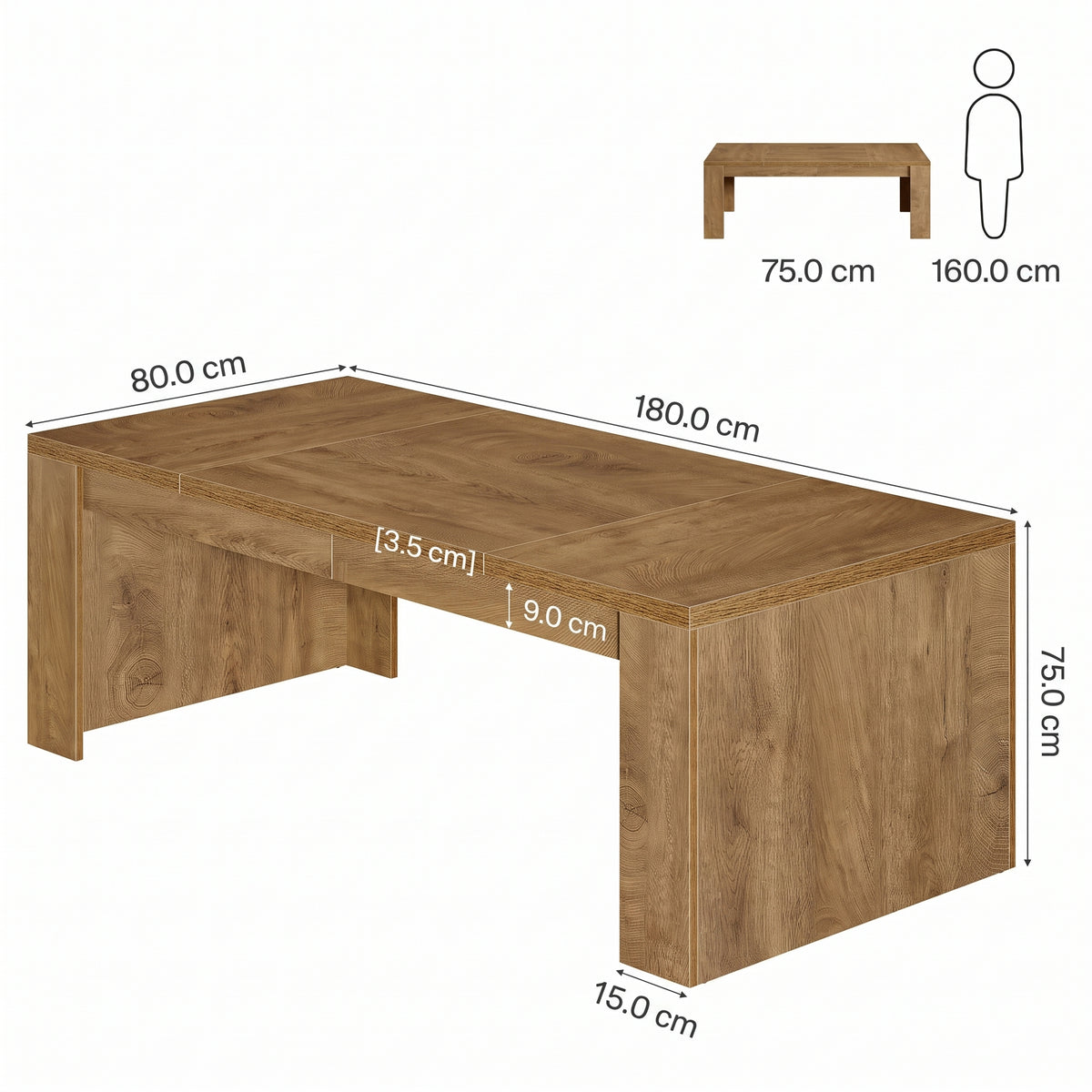 Preventa- Escritorio Ejecutivo 180 CM Estilo Rustico Premium