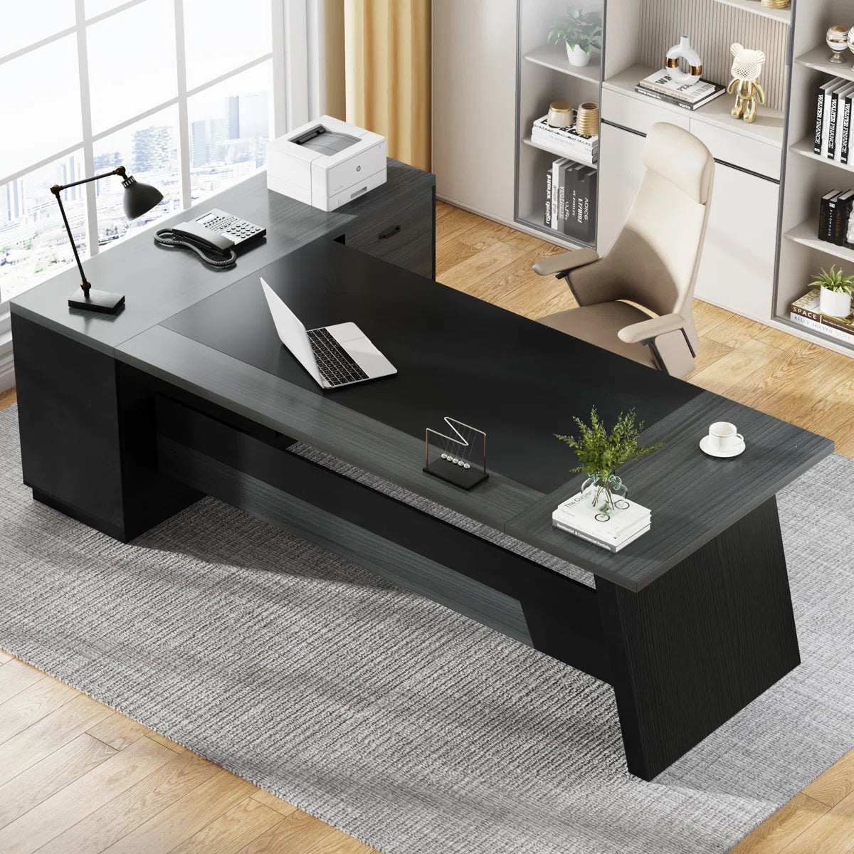 Escritorio Ejecutivo En L Lujo Premium 200 Cm - Spacemarket