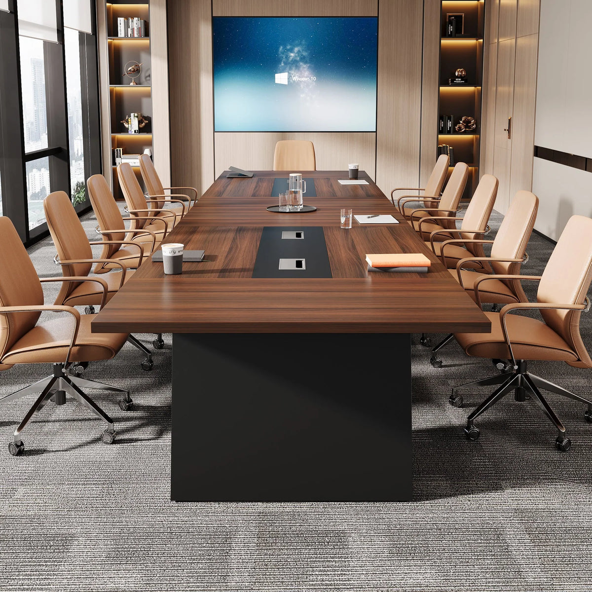 Preventa - Mesa Conferencia reunion Ejecutiva Premium 240 CM Con Pasacables - Spacemarket