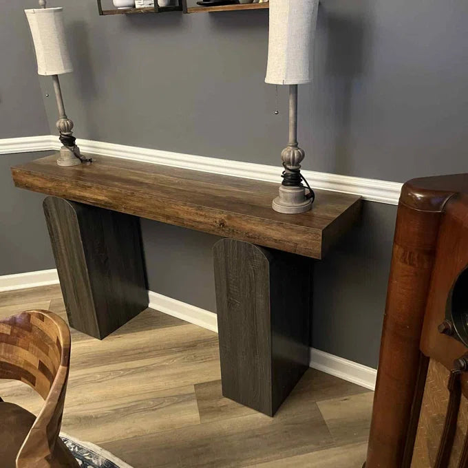 PREVENTA - Arrimo 160 Cm Estilo Rustico Premium Base Arqueada Bicolor - Spacemarket