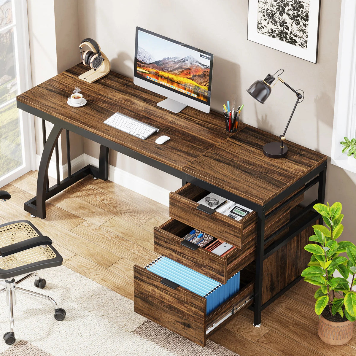 Preventa - Escritorio Industrial Premium 150 CM Cajonera Reversible - Spacemarket