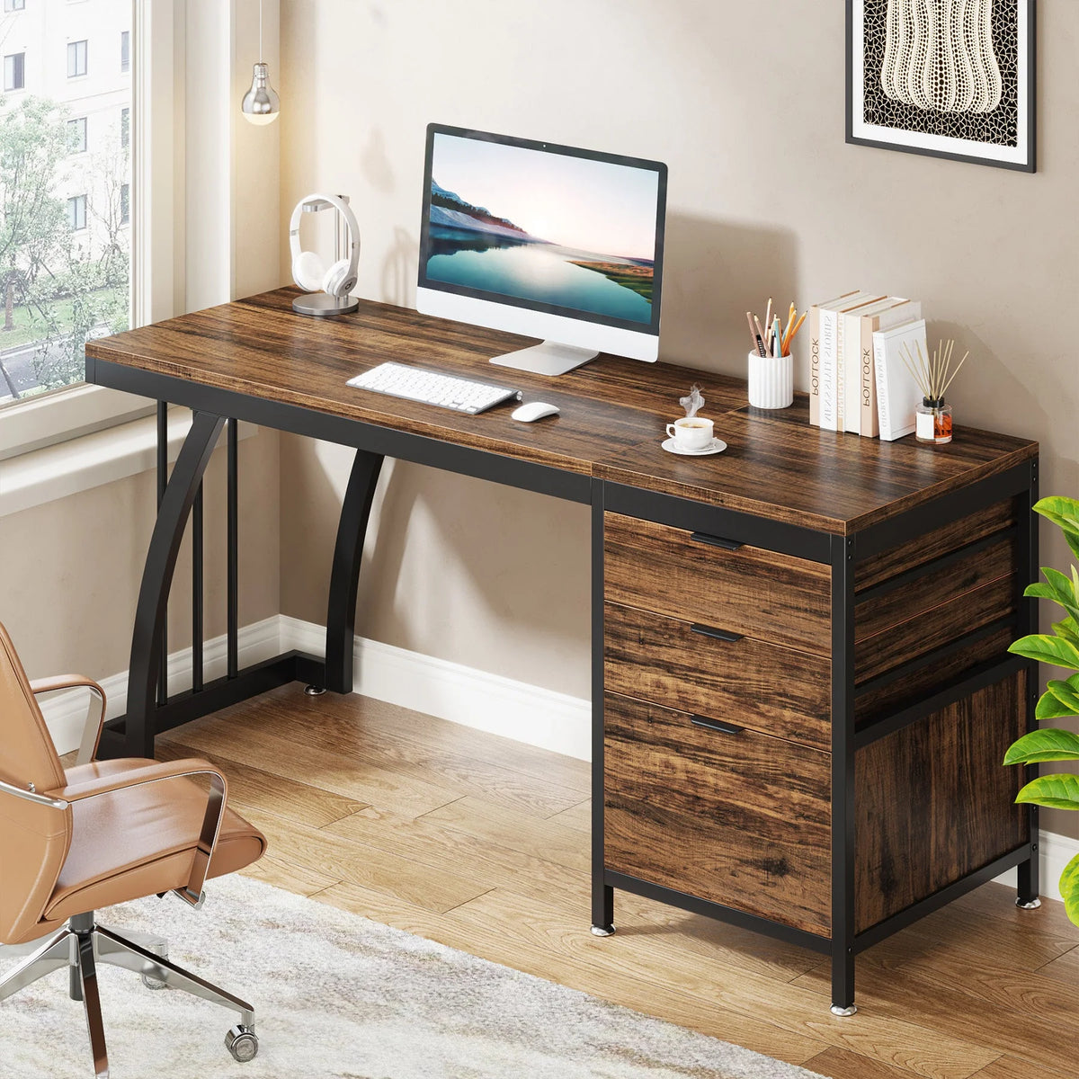 Preventa - Escritorio Industrial Premium 150 CM Cajonera Reversible - Spacemarket