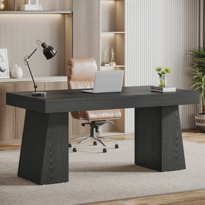 Escritorio Ejecutivo Negro Base Pedestal Premium 140 Cm