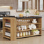 Mesa Isla Bar Cocina 140 Cm 5 Estantes Premium Marrón Claro