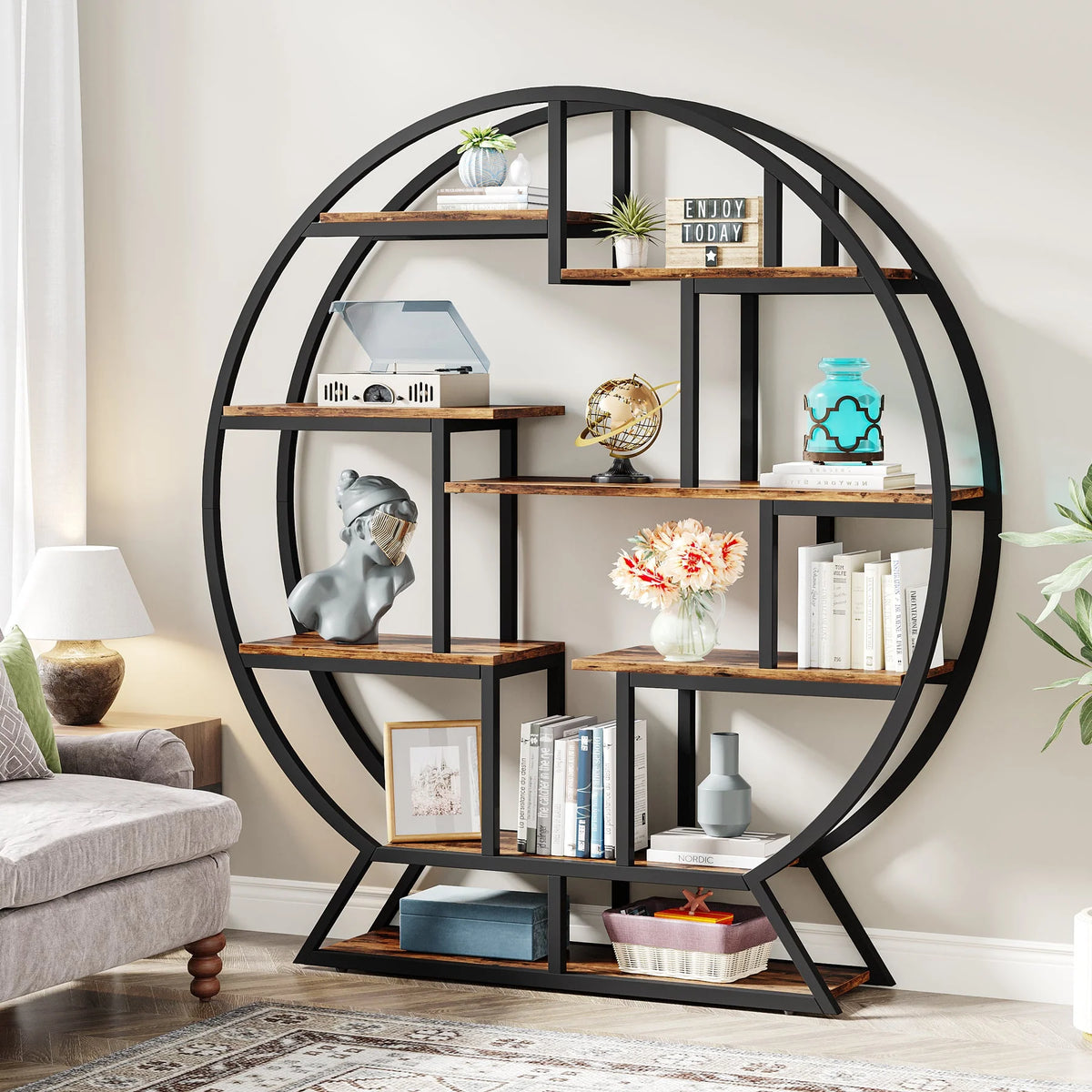 Preventa - Mueble Estante Estilo Industrial Redondo Premium Robusto - Spacemarket