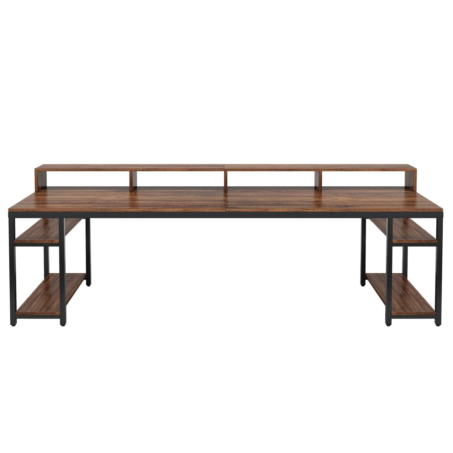 PREVENTA - Escritorio Industrial 200 cm Para 2 Personas Con Soporte Monitor - Spacemarket