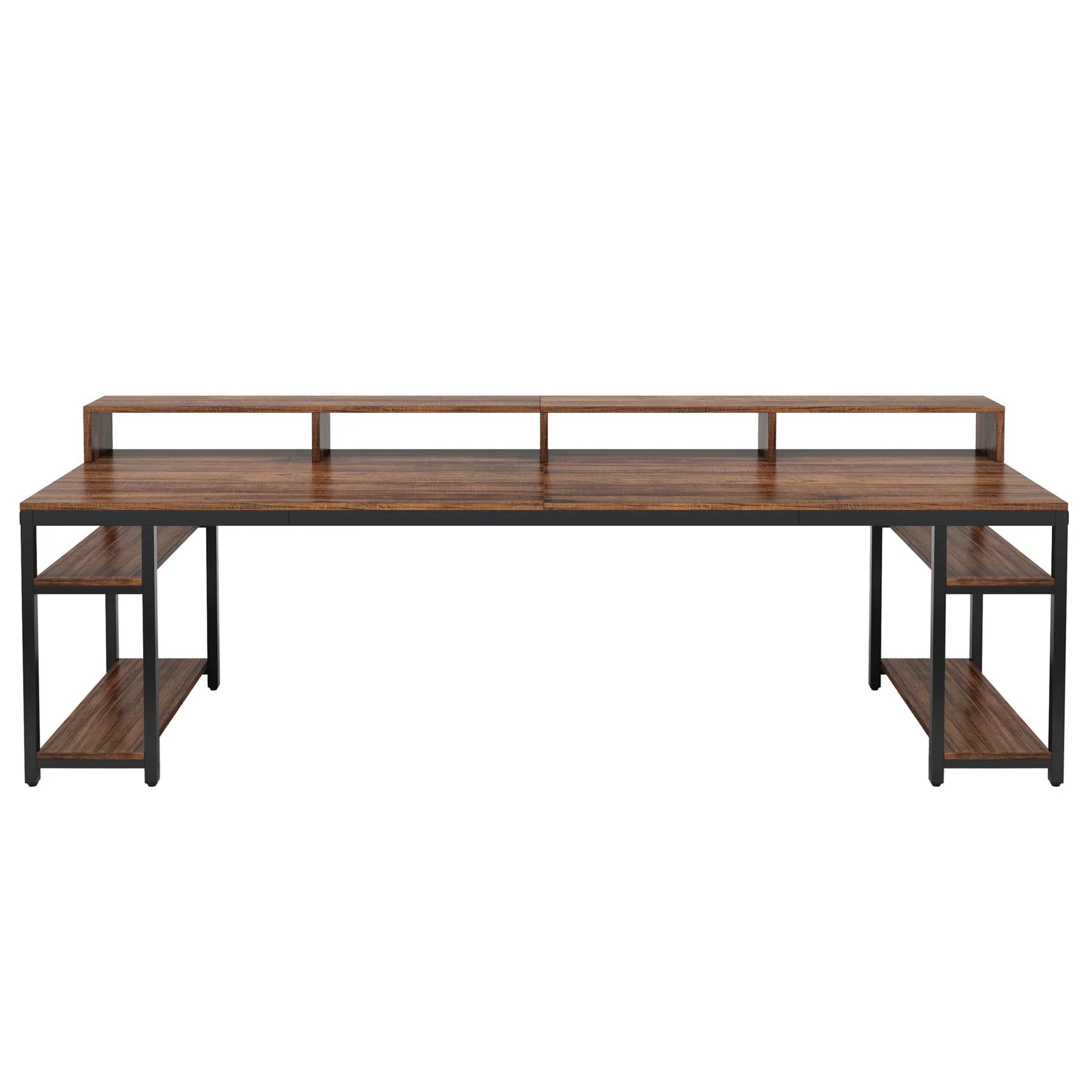 PREVENTA - Escritorio Industrial 200 cm Para 2 Personas Con Soporte Monitor - Spacemarket