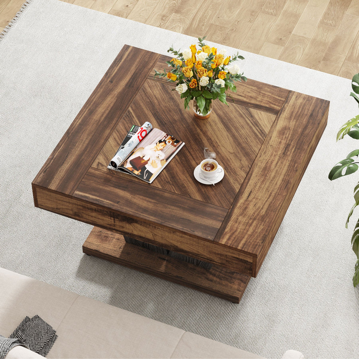 Preventa - Mesa De Centro Moderno En V Premium Bicolor