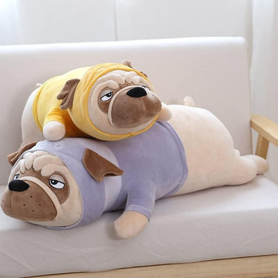 Peluche Perro Pug Con Traje Grande 50 Cm Kawaii