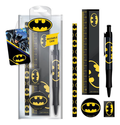 Set Escritorio Batman Original Lapiz + Goma + Regla