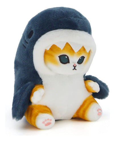 Peluche Gato Michi Tiburon Kawaii Cute Grande 20 Cm