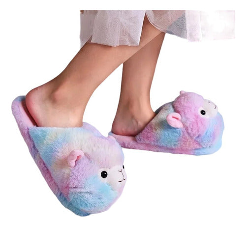 Pantuflas Alpaca Llama Kawaii Adulto 26 Cm - Spacemarket