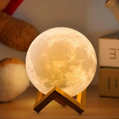 Lámpara Luna 3d Con Pedestal 18 Cm - Spacemarket