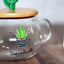 Taza Vidrio Trasparente Cactus Tapa + Cuchara - Spacemarket