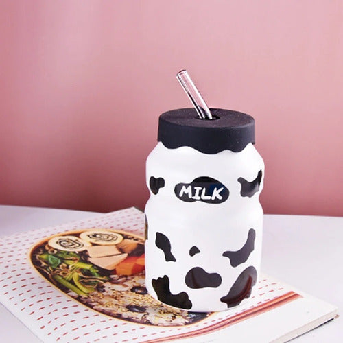 Taza Mug Vaca Vaquita Milk Con Tapa Y Bombilla - Spacemarket