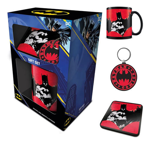 Set Regalo Tazon + Posavaso + Llavero Batman Red Licenciado - Spacemarket