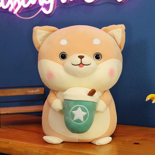 Peluche Perro Shiba Inu Con Taza Kawaii - Spacemarket