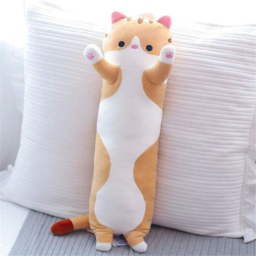 Peluche Almohada Tubular Gato 50 Cm Kawai Felpa - Spacemarket