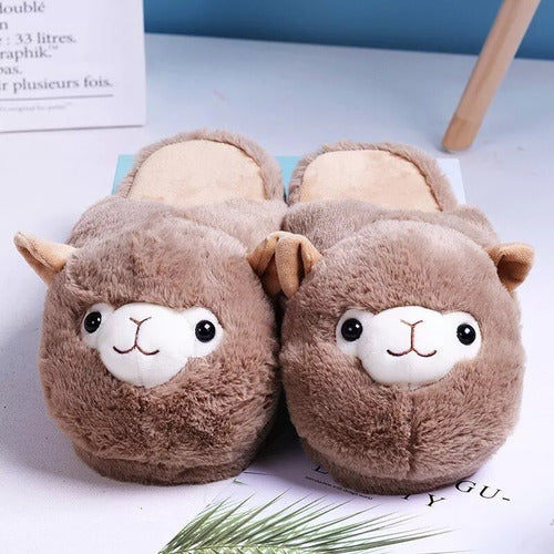 Pantuflas Alpaca Llama Kawaii Adulto 26 Cm