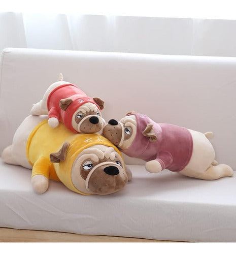 Peluche Perro Pug Con Traje Grande 50 Cm Kawaii