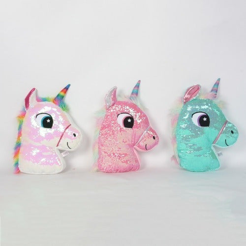 Almohada de unicornio con lentejuelas sale