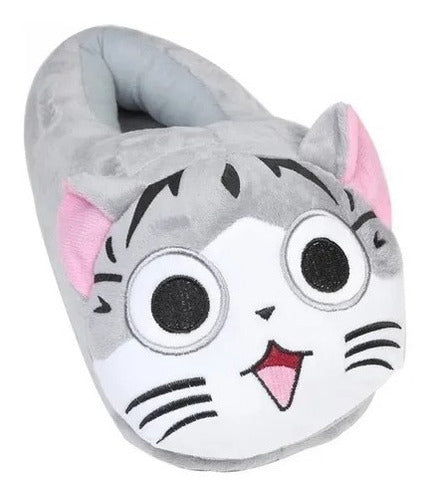 Pantuflas Gato Chi Gris Cerradas Kawaii - Spacemarket