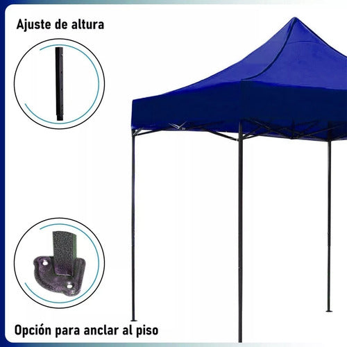 Toldo 2x2 Plegable Metálico Antioxidable Con Lona