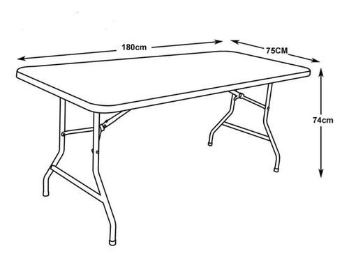 Mesa Plegable Grande Tipo Maleta 1.80 Mts