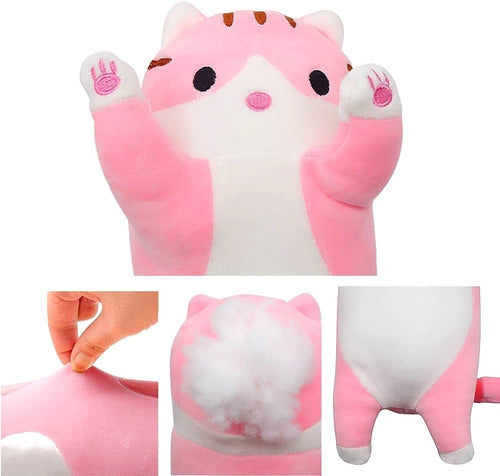 Peluche Almohada Tubular Gato 50 Cm Kawai Felpa - Spacemarket